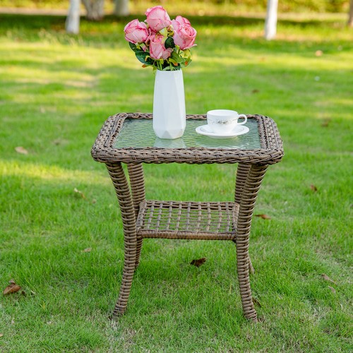 Outdoor patio side end - side, table